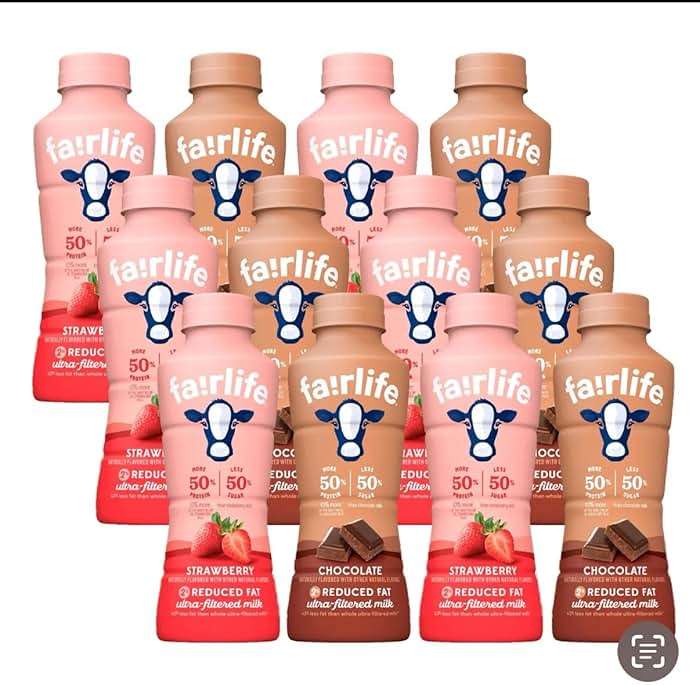 Fairlife' Variety Pack - Rich Chocolate & Very Strawberry Low Fat Ultra Filtered Milk, 14oz (Pack of 12) - Image 1