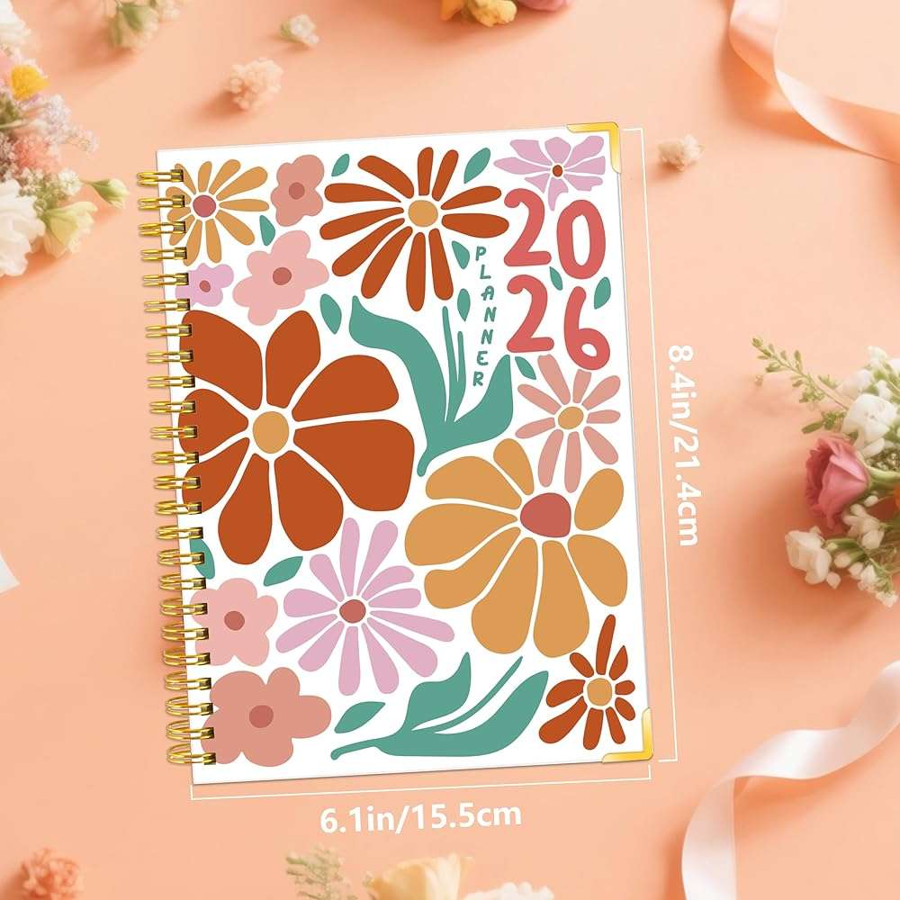 GuassLee Academic Planner 2026-2027 form July 2026 to June 2027, A5 Size, Weekly and Monthly Planner 2026 with Hard Cover Laminated Tabs, Storage Pocket Includes Stickers for Office School Supplies - Image 3