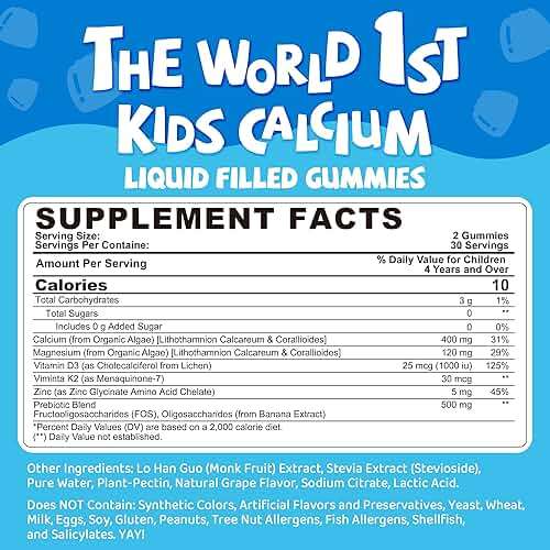 Zeolite Detox for Kids & Adults, Zeolite Gummies w/Chlorella, Spirulina,+Kids Calcium Gummies with Prebiotics (FOS) 500mg - Image 6