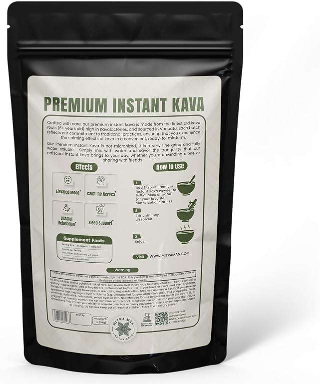 100% Root Extracted True Kava Calm Natural Powdered drink Easy to Use Instant Kava fully water soluble for Everyone 6+ Year Old Roots 1oz Pack - Image 2
