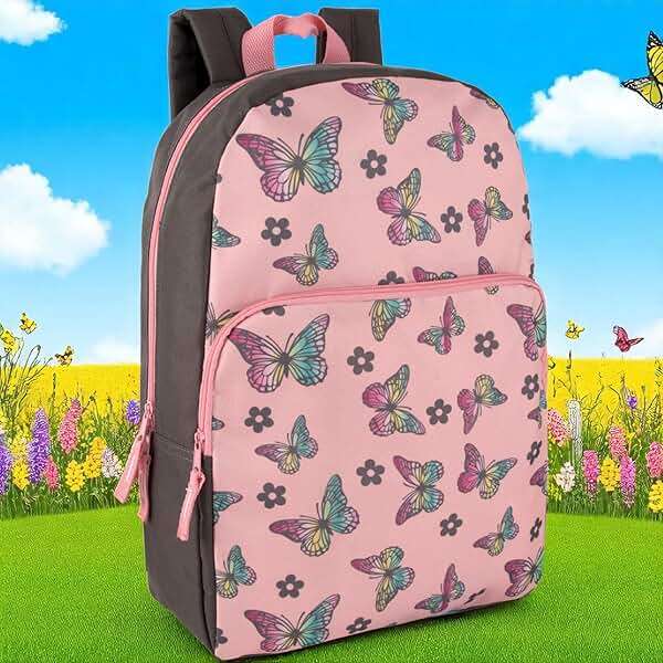 Trail maker Fun School Backpack for Elementary Middle School Girls and Boys | 17 Inch Printed Backpacks for School Kids, Travel (Big Bold Butterflies) - Image 7