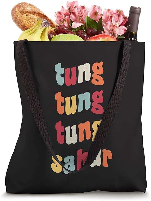 Tung Tung Tung Sahur Meme Internet Trend Viral Joke Wood Log Tote Bag - Image 4