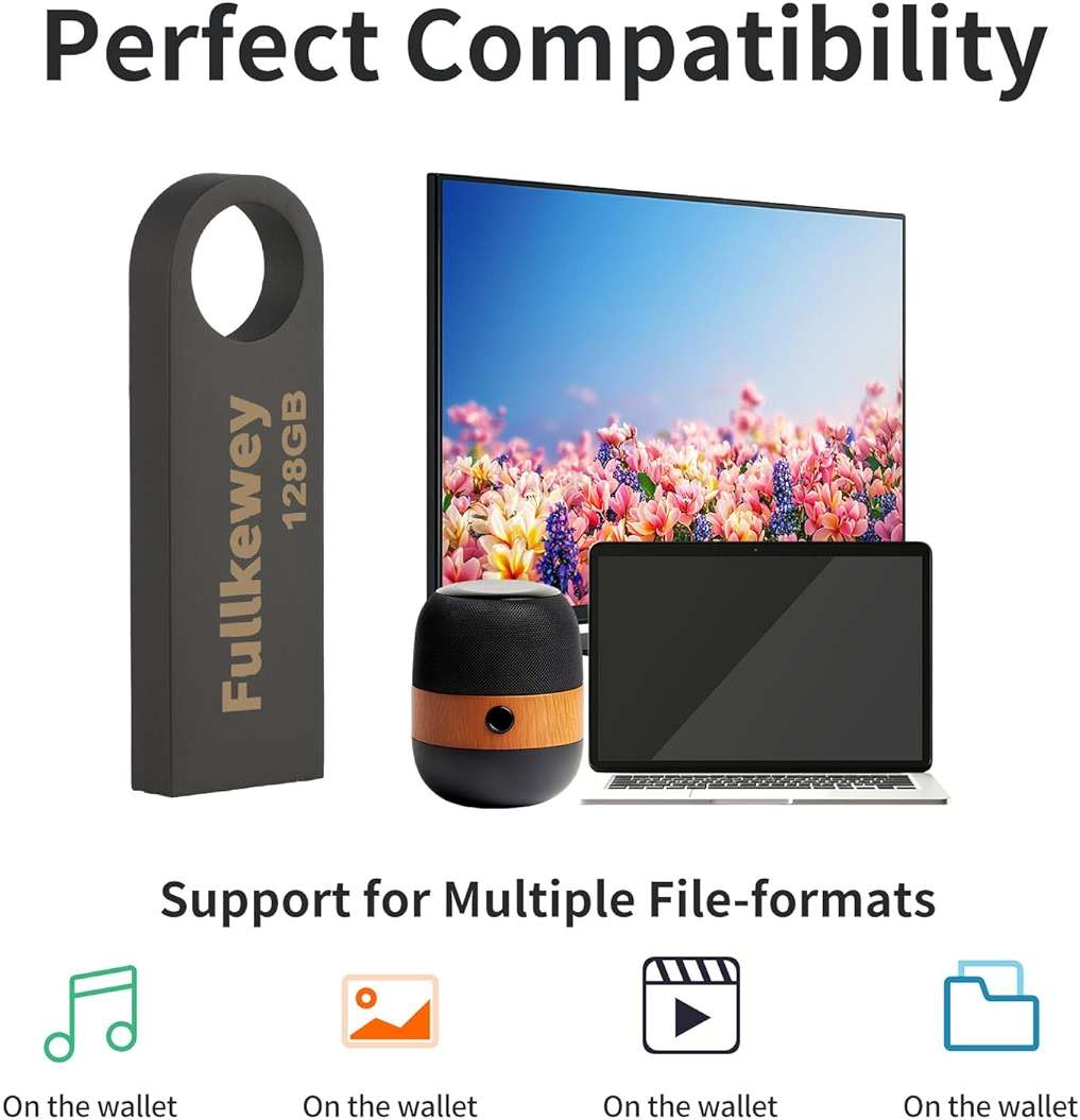 16G/32G/64G/128G Flash Drive, Fullkewey Sleek Metal USB 2.0, Metal Waterproof Compact Pen Drive,Thumb Drive, High Speed Memory Stick for PC Laptop Computer (Gold, 16, GB) - Image 7