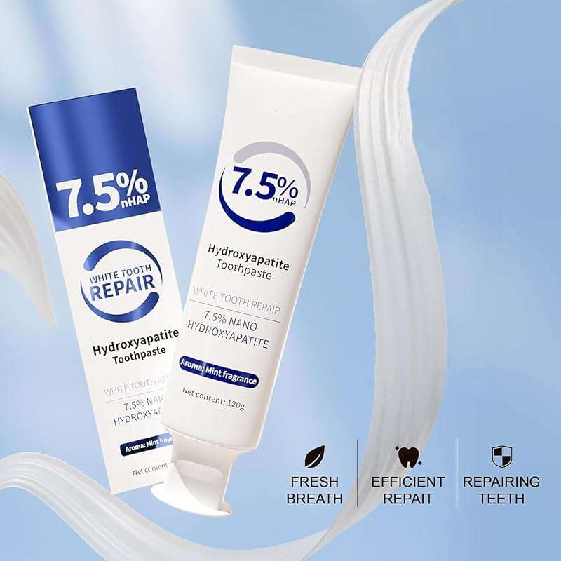 3 Pcs 7.5% Hydroxyapatite Toothpastes for Enamel Protection and Tooth Strengthening, Stain Removal, Whitening Tooth, Gentle Mint, Fresh Breath, Daily Use for Oral Health - Image 6