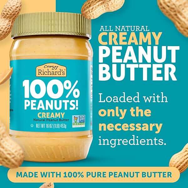 Crazy Richard's Creamy No Stir Peanut Butter with No Added Salt, Sugar, Or Preservatives (Variety) - Image 4