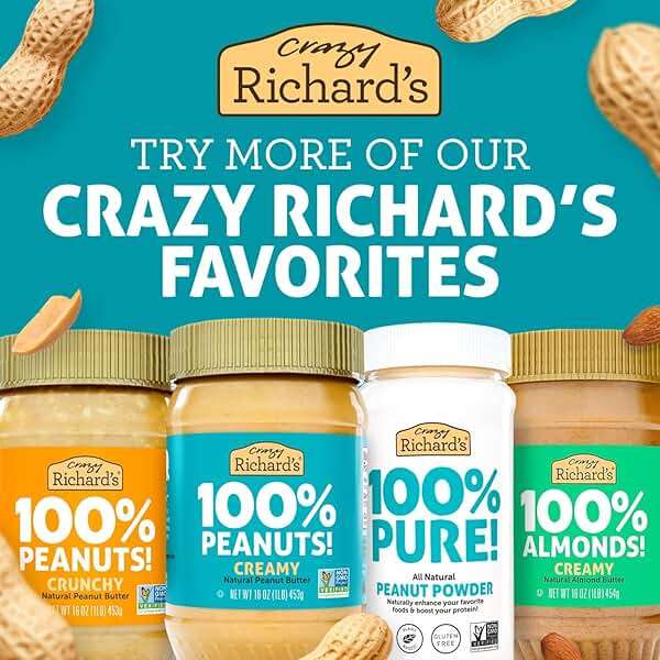 Crazy Richard's Creamy No Stir Peanut Butter with No Added Salt, Sugar, Or Preservatives (Variety) - Image 6
