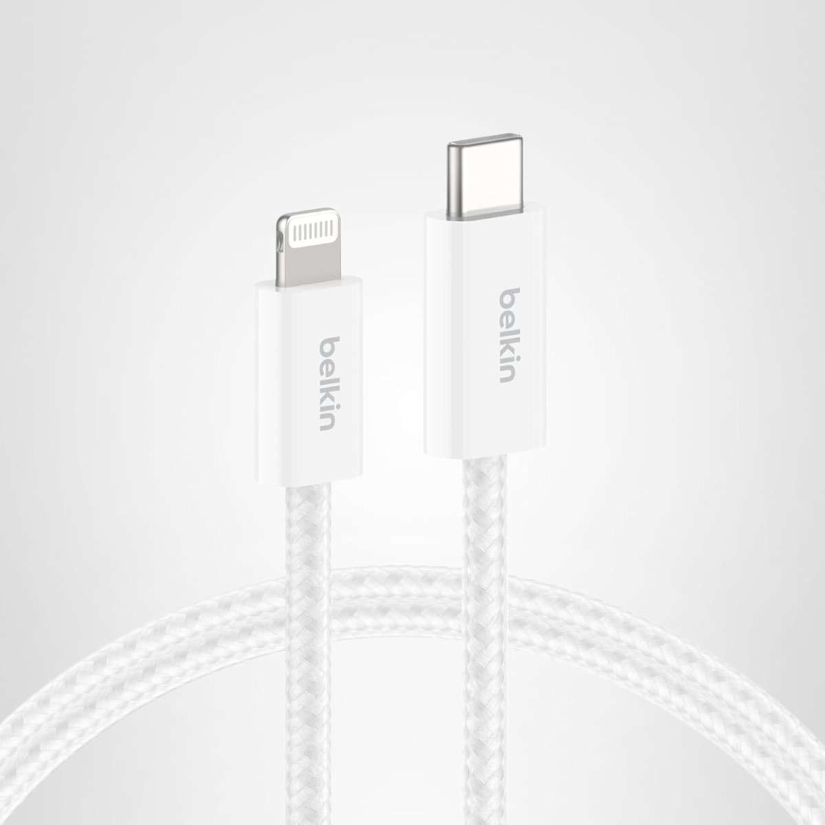 Belkin USB C Cable w/Lightning Connector, 6.6ft - Soft, Flexible Fast-Charging Cable, Lightning Charger Cord for iPhone 14 & Earlier Series, iPad 9th Gen, Airpods & More - White - Image 9