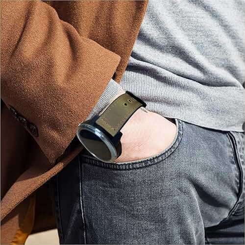 Leather Bands Compatible with Garmin Venu/Sq/Sq 2/Forerunner 165/55/645/245 Music Watch Bands, Garmin Vivoactive 6/5/3 Bands, 20mm Silicone Leather Sport Wristband for Vivomove HR/Sport Men Women - Image 8