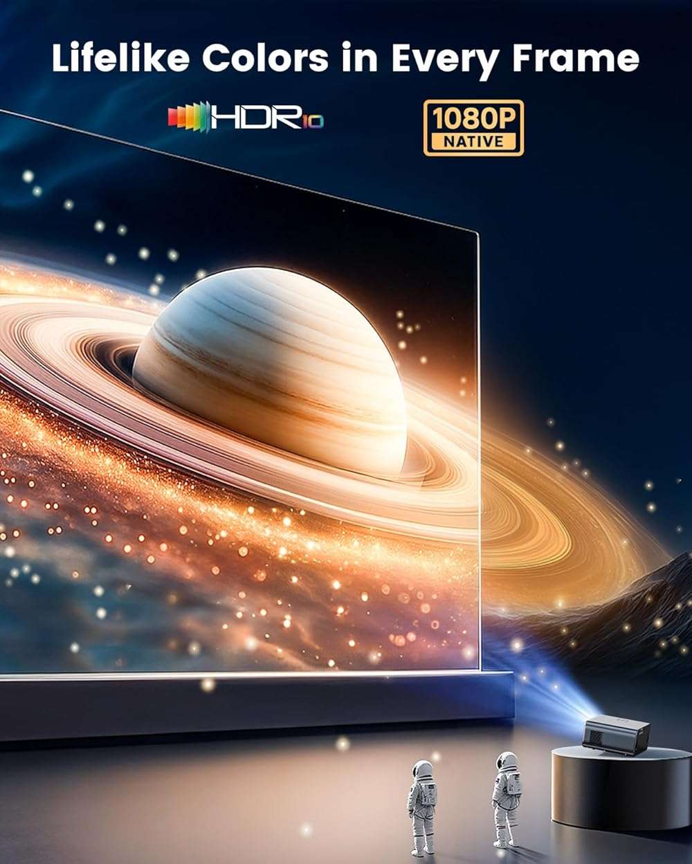 [Official Google TV]Smart Projector 4K Supported with WiFi & Bluetooth, Built-in Official Apps, GoogIe Voice, Outdoor Movie Projector with DoIby Audio, Auto Focus, Home Theater Proyector WIMIUS G1 - Image 4