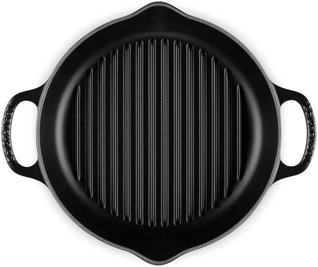 Le Creuset Enameled Cast Iron Signature Deep Round Grill, 9.75", Licorice - Image 3