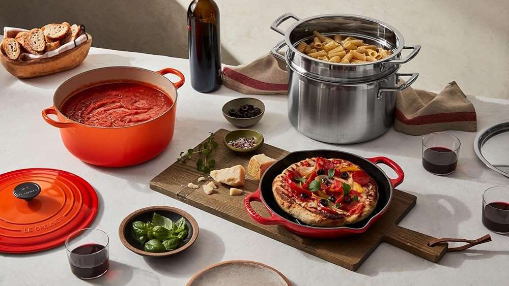Le Creuset Enameled Cast Iron Signature Deep Round Grill, 9.75", Licorice - Image 7
