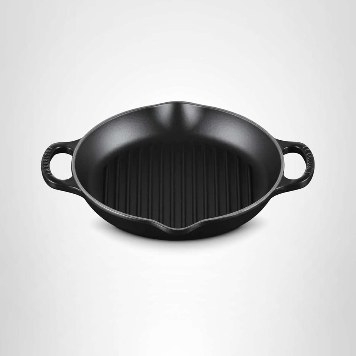 Le Creuset Enameled Cast Iron Signature Deep Round Grill, 9.75", Licorice - Image 8