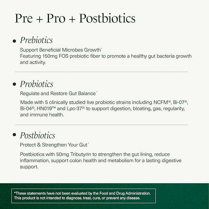 momentM Equilibrium 3-in-1 Probiotics for Women & Men Digestive Health, Prebiotics and Probiotics for Women with HOWARU Strains, Postbiotics & Fennel for Bloat & Gut Health,12.5B CFU, 30 Capsules - Image 5