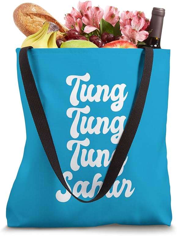Tung Tung Tung Sahur Meme Viral Joke Drum Beat Wooden Log Tote Bag - Image 4