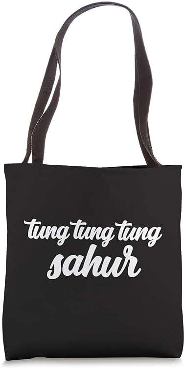 Tung Tung Tung Sahur Meme Drumming Wood Log Chant Viral Joke Tote Bag - Image 1