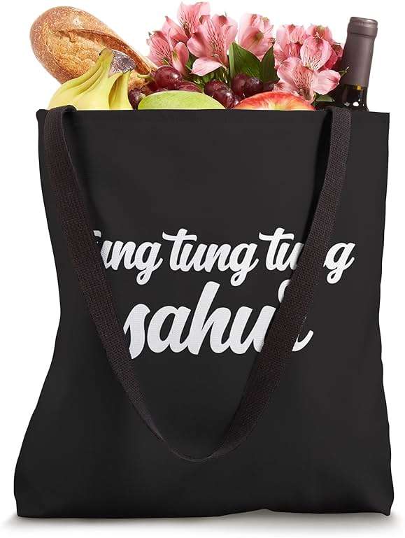 Tung Tung Tung Sahur Meme Drumming Wood Log Chant Viral Joke Tote Bag - Image 4