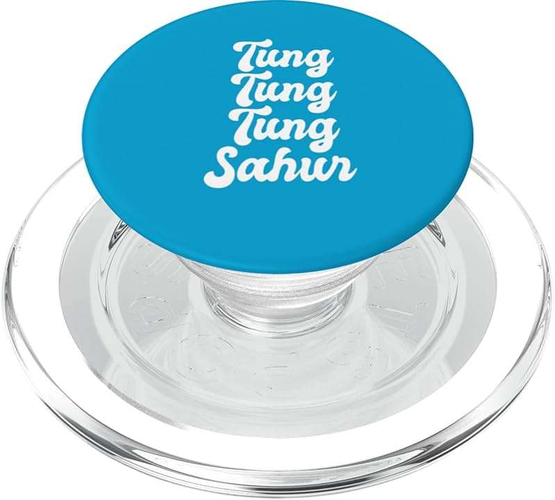 Tung Tung Tung Sahur Meme Viral Joke Drum Beat Wooden Log PopSockets PopGrip for MagSafe - Image 1