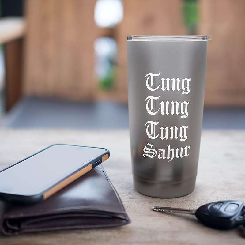 Tung Tung Tung Sahur Meme Chant Viral Joke Drumming Wood Log Stainless Steel Insulated Tumbler - Image 7