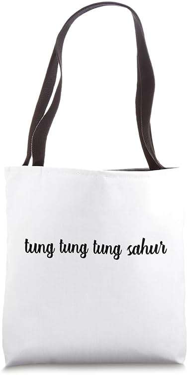 Tung Tung Tung Sahur Meme Viral Joke Drumming Wood Log Chant Tote Bag - Image 1
