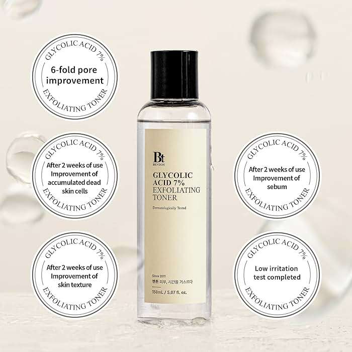 Benton Glycolic Acid 7% Exfoliating Toner with Niacinamide - Gentle AHA Toner for Brighter Skin & Even Tone - Balances Oil & Moisture - Hydrating, Cruelty-Free Korean Skin Care - Image 3