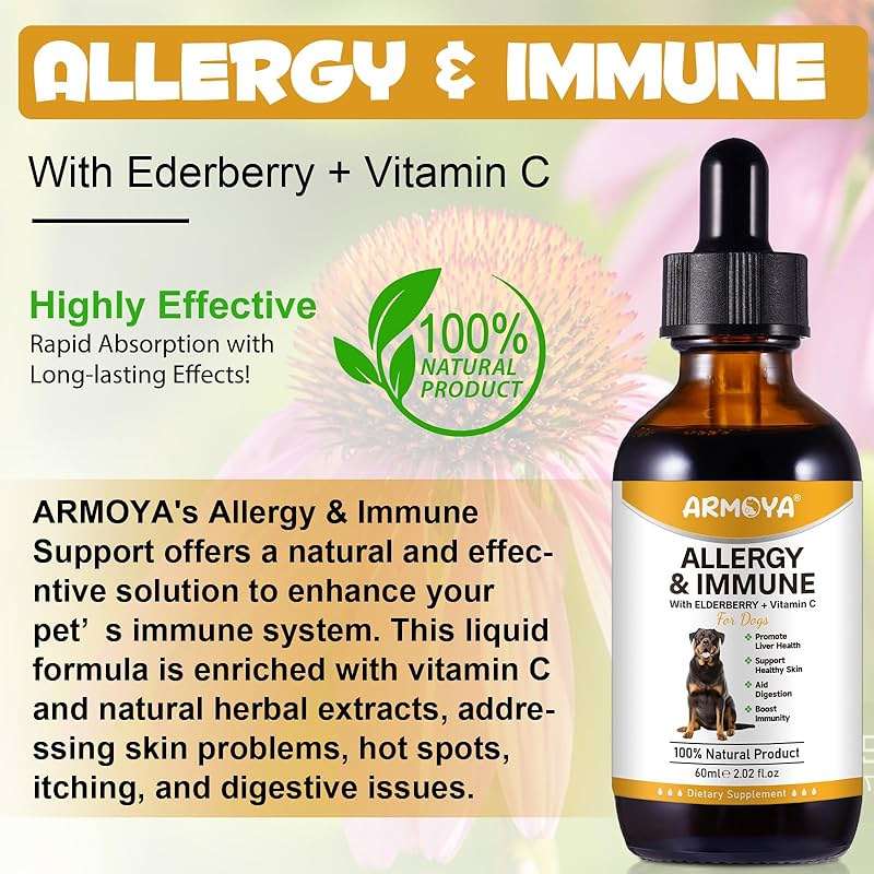 Allergy Relief Drops for Dogs,Allergy and Immune,Immune Support Supplement,Dog Supplement,Natural Pet Supplement for Dog Allergy Relief with Turmeric & Milk Thistle - Image 4