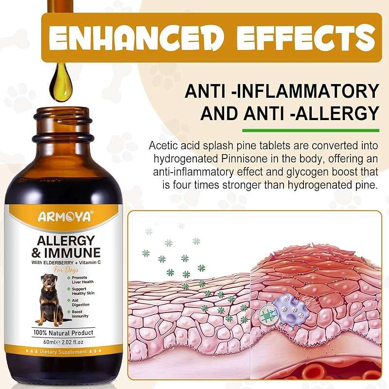 Allergy Relief Drops for Dogs,Allergy and Immune,Immune Support Supplement,Dog Supplement,Natural Pet Supplement for Dog Allergy Relief with Turmeric & Milk Thistle - Image 6