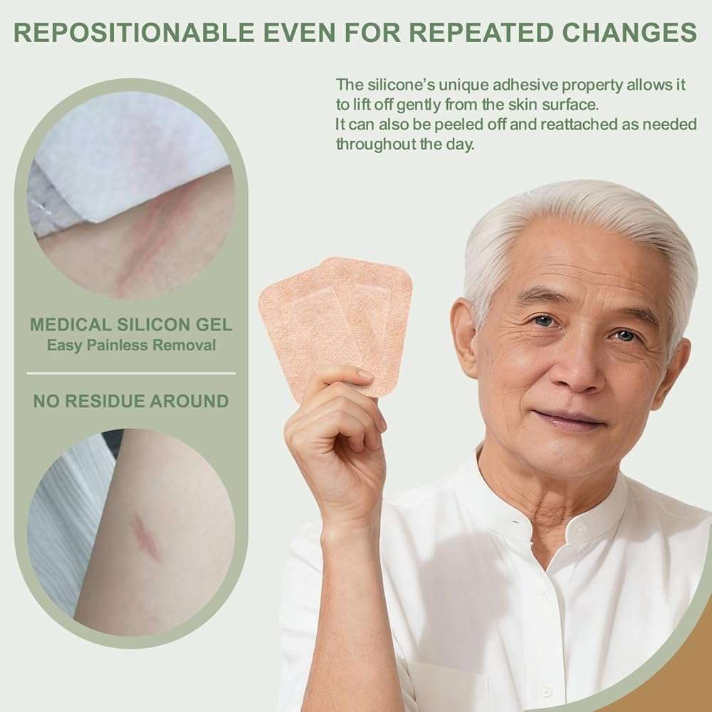Hysimedy Silicone Bandages for Sensitive Fragile Skin 3"x4" 15 Count Flexible Fabric Latex Free Hypoallergenic Breathable Large Bandages for Wounds Easy Painless Removal for Geriatric and Children - Image 5