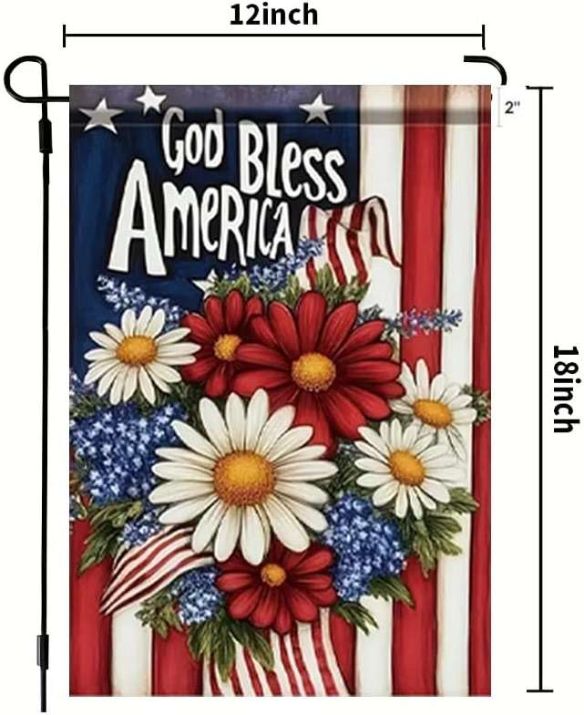 4th of July Patriotic Garden Flags for Outside 12x18 Double Sided, Small Burlap Holiday Independence Day Memorial Day Garden Flag Fourth of July Decorations Outdoor Yard Lawn Flags - Image 3