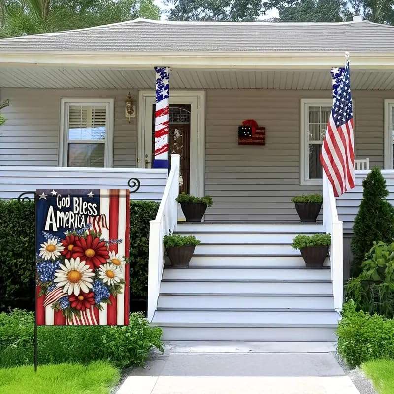 4th of July Patriotic Garden Flags for Outside 12x18 Double Sided, Small Burlap Holiday Independence Day Memorial Day Garden Flag Fourth of July Decorations Outdoor Yard Lawn Flags - Image 7