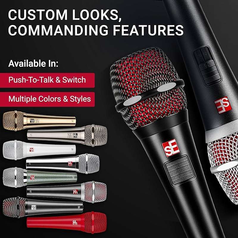 sE Electronics V7 Dynamic Microphone for Singing, Speech & Studio Recording - XLR Handheld Professional Microphone with Supercardioid Aluminum Voice Coil for Huge Gain Before Feedback - Brushed Nickel - Image 8