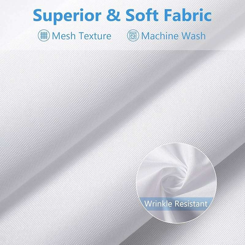 PILOTSHARK 120GSM Ultimate Waterproof Fabric Shower Curtain Liner - TPU Lamination Technology with 3 Magnets,Machine Washable,71x72 Inch Soft Cloth Shower Curtain or Shower Liner,for Bathroom(White) - Image 4