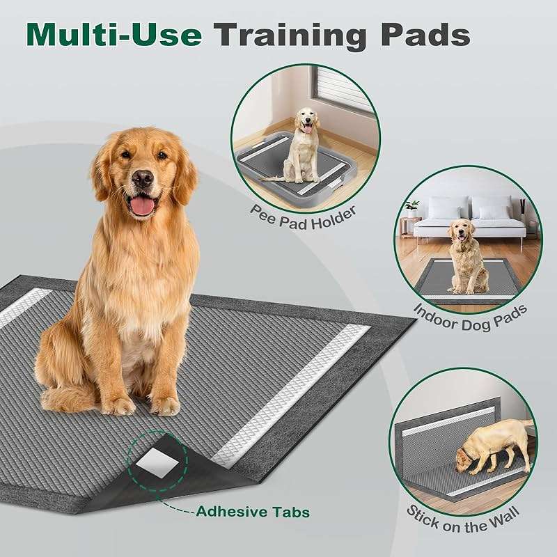 MIZOK Dog Pee Pads Charcoal, 28x30in Large Wee Wee Pads for Dogs, Superior Odor Protection, Super Absorbent & Leak-Proof, Puppy Pads with Adhesive Tabs, Thick & Heavy (30 Count) - Image 7