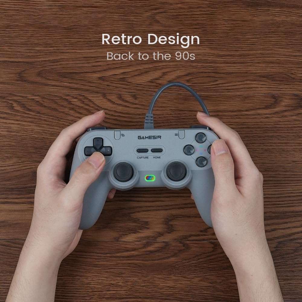 GameSir Tegenaria Lite Wired Controller for PC , Wired 1000Hz Polling Rate, Hall Effect Joysticks and 2 Remappable Buttons, Dual Vibration , Turbo, PC Gaming Controller for Steam/Android/iOS/Switch ( Grey) - Image 4