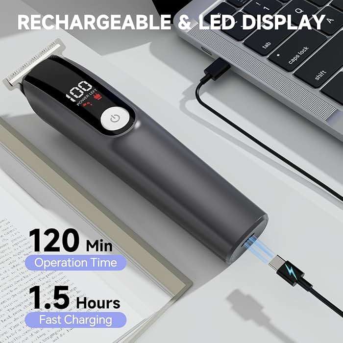 Beard Trimmer for Men, Electric Razor for Nose, Body, Face and Mustache, 5-in-1 Barber Hair Clippers, Cordless Shavers for Men Grooming Kit Ideal Gift - Image 4