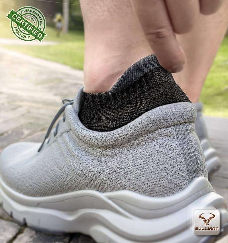 BULLIANT Men Running Socks,Active Ankle Socks No Show For Men With Cushioned Footbed Arch Support Breathable Wicking - Image 3