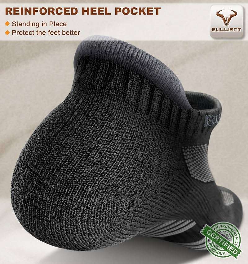 BULLIANT Men Running Socks,Active Ankle Socks No Show For Men With Cushioned Footbed Arch Support Breathable Wicking - Image 6
