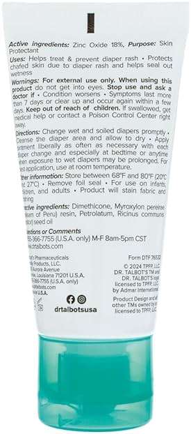 Dr. Talbot's Baby Diaper Rash Ointment - 1 oz - Zinc Oxide Skin Protectant with Peruvian Balsam - Treats and Prevents Rash - Image 9