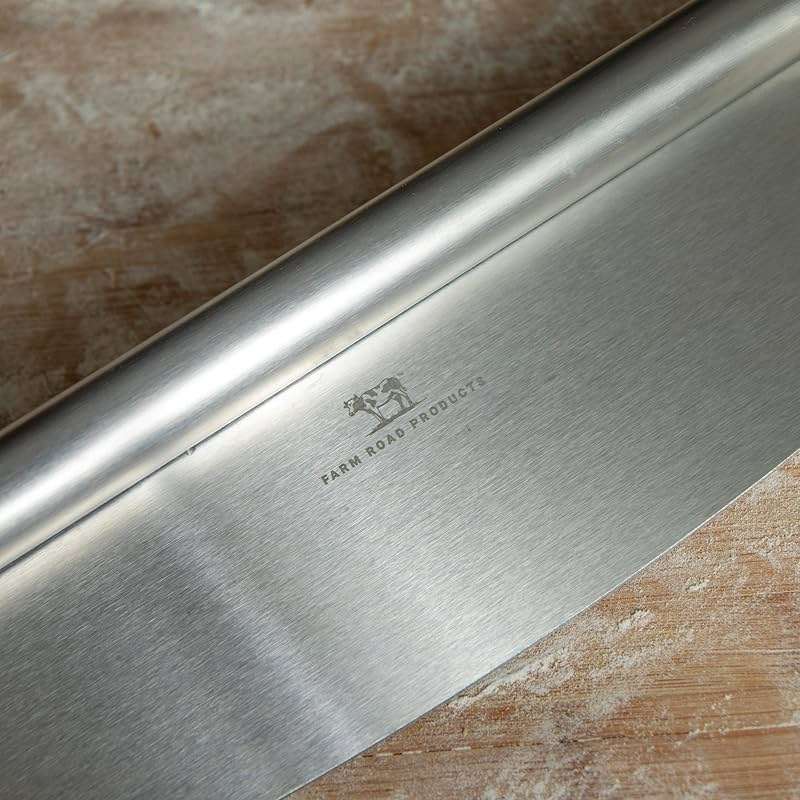 Farm Road Products Stainless Steel Rocker Pizza Cutter – Heavy-Duty 13.75-Inch Blade – Professional Pizza, Dough, Bread, and Herb Slicer – Ergonomic Handle – Dishwasher Safe - Image 6