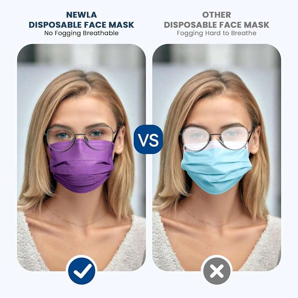 Disposable Face Mask for Adults - 4 Ply Protection, Individually Wrapped 50 Pack, 10 Colors, Breathable Comfortable & Safe - Image 6