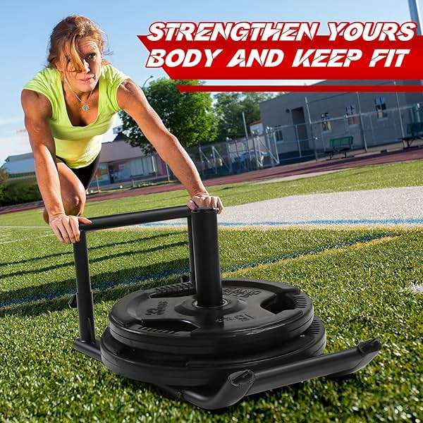 GADFISH Medium-sized Weight Sled, Adjustable Height Workout Fitness Sled for Speed Training, Push and Pull Sleds for Exercise, Suitable for 1" & 2" Weight Plate, Applicable to Multiple Scenarios - Image 2