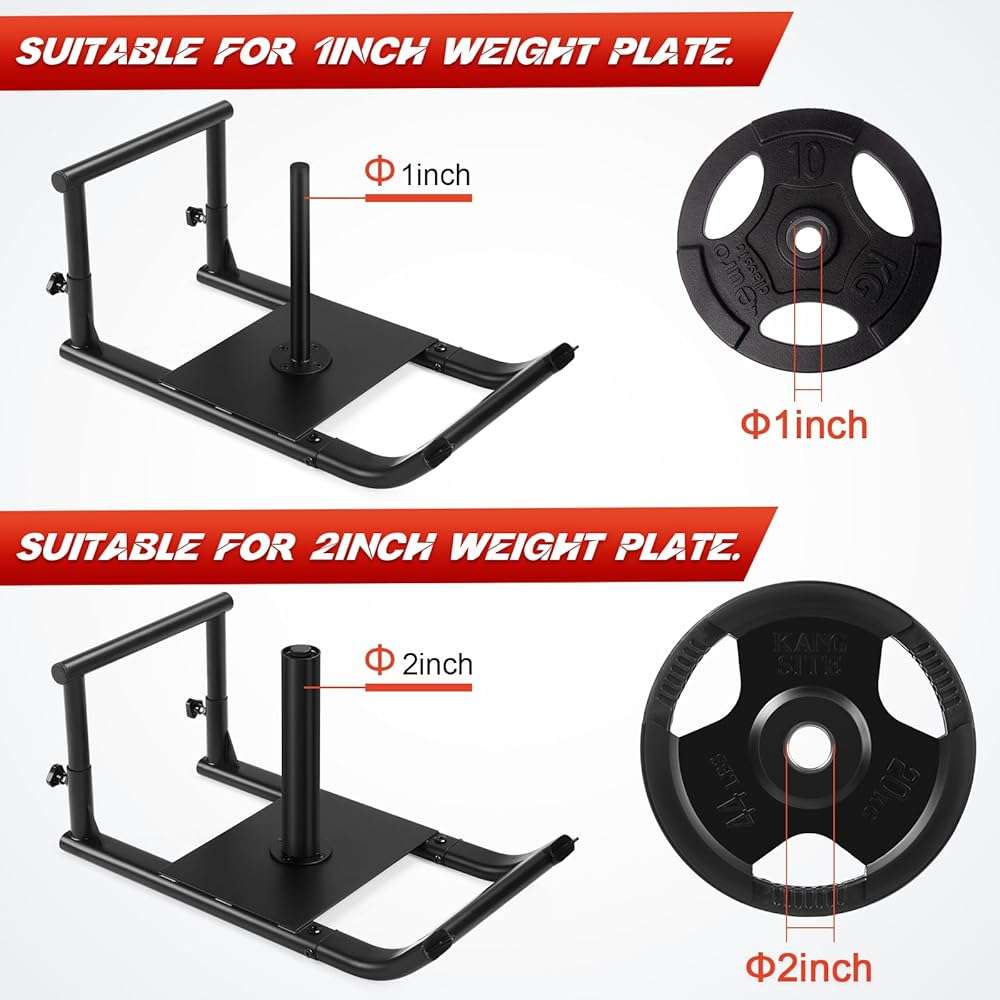 GADFISH Medium-sized Weight Sled, Adjustable Height Workout Fitness Sled for Speed Training, Push and Pull Sleds for Exercise, Suitable for 1" & 2" Weight Plate, Applicable to Multiple Scenarios - Image 4