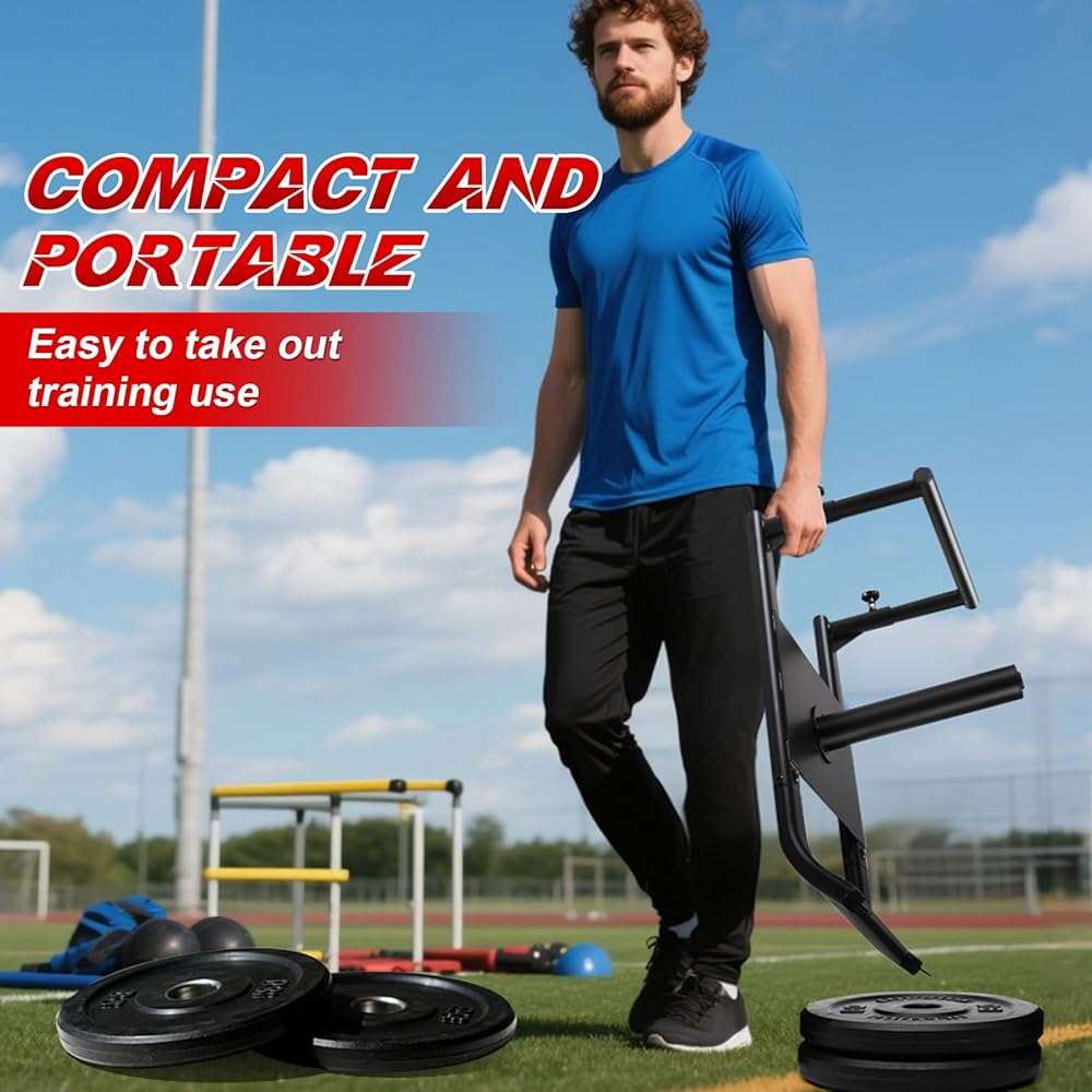 GADFISH Medium-sized Weight Sled, Adjustable Height Workout Fitness Sled for Speed Training, Push and Pull Sleds for Exercise, Suitable for 1" & 2" Weight Plate, Applicable to Multiple Scenarios - Image 8