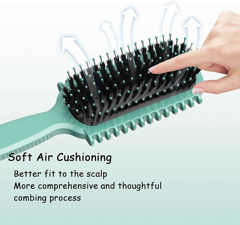 Curl Defining Brush, 1 PCS Curly Hair Brush, Curl Define Styling, for Combing and Shaping Men's and Women's Curls to Reduce Pulling (Green) - Image 3
