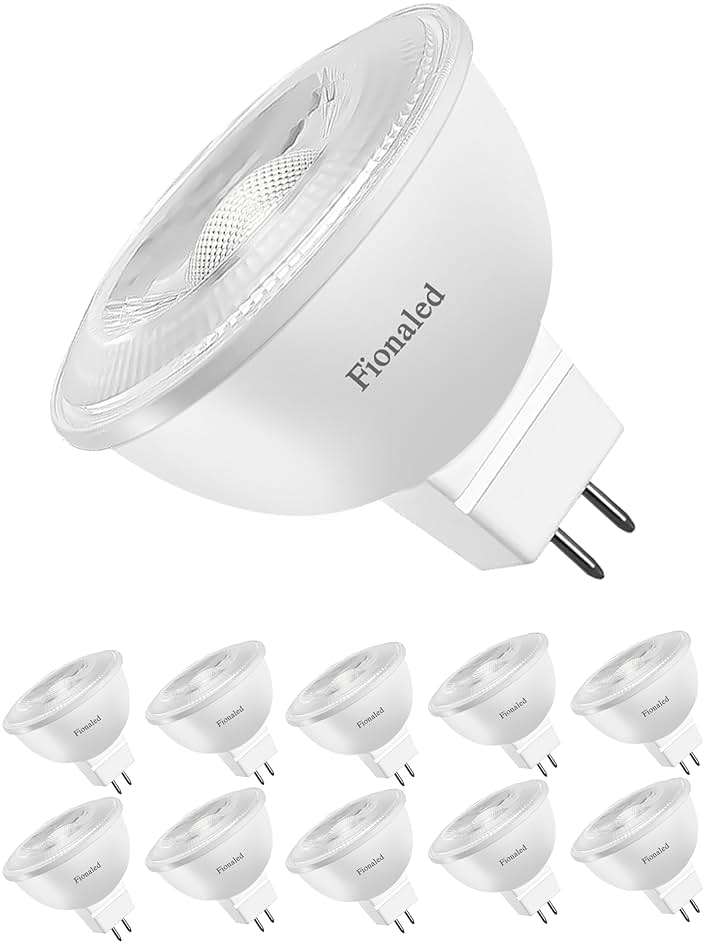 Fionaled MR16 LED Bulbs, 50W Halogen Replacement, 2700K Warm White, Not Dimmable GU5.3 Bipin Base, 5W 12V Low Voltage Landscape Recessed Lighting Bulbs,10-Pack - Image 1