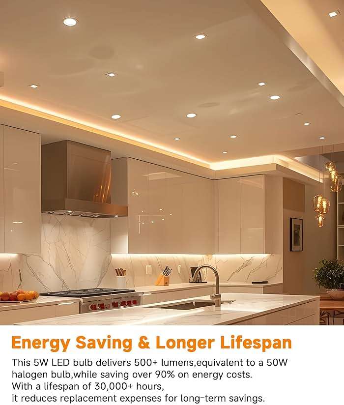 Fionaled MR16 LED Bulbs, 50W Halogen Replacement, 2700K Warm White, Not Dimmable GU5.3 Bipin Base, 5W 12V Low Voltage Landscape Recessed Lighting Bulbs,10-Pack - Image 6