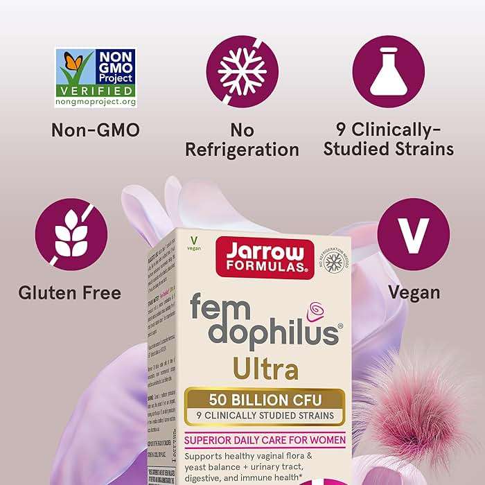 Jarrow Formulas Fem-Dophilus Vaginal & Digestive Probiotic 50 Billion CFU, 9 Clinically-Studied Strains, for Vaginal Flora & Yeast Balance, Urinary Tract, Digestive, & Immune Support, 30 Capsules - Image 4