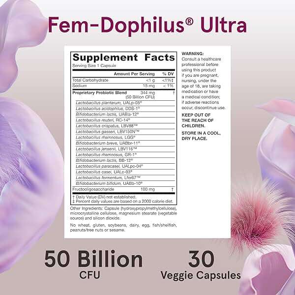 Jarrow Formulas Fem-Dophilus Vaginal & Digestive Probiotic 50 Billion CFU, 9 Clinically-Studied Strains, for Vaginal Flora & Yeast Balance, Urinary Tract, Digestive, & Immune Support, 30 Capsules - Image 5