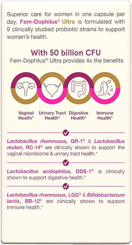Jarrow Formulas Fem-Dophilus Vaginal & Digestive Probiotic 50 Billion CFU, 9 Clinically-Studied Strains, for Vaginal Flora & Yeast Balance, Urinary Tract, Digestive, & Immune Support, 30 Capsules - Image 10