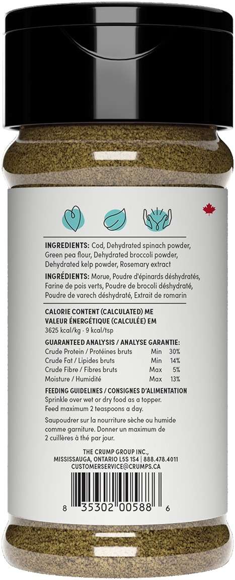 Crumps Naturals Fish + Superfood Greens 3.88oz, Dog Treats, Sprinkles, Topper - Image 2