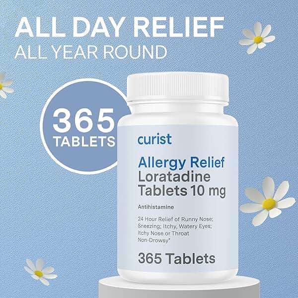 Curist Loratadine 10mg 730 Count (2 x 365 Tabs) All Day Non Drowsy Allergy Medicine - 24 Hour Antihistamine Tablets for Runny Nose, Itchy Eyes, Sneezing - Indoor & Outdoor Allergy Medicine for Adults - Image 4